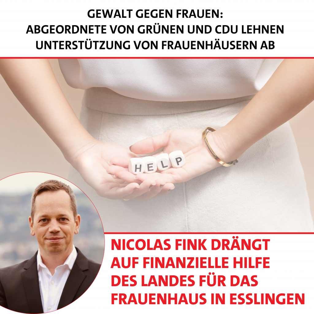 Gewalt gegen Frauen: Nicolas Fink drängt auf finanzielle Hilfe des Landes für das Frauenhaus in Esslingen