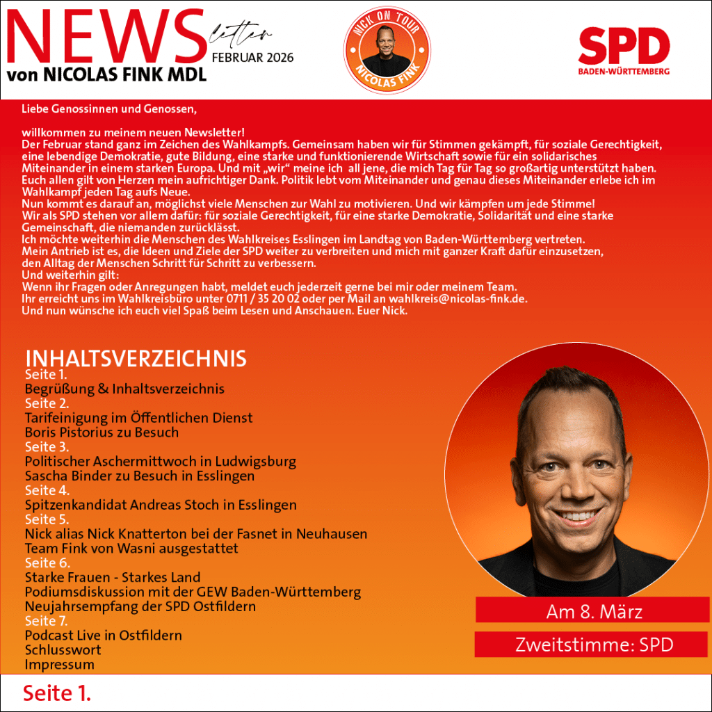 Nicolas Finks NEWSLETTER vom Februar 2026