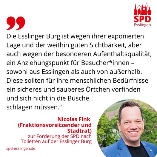 Nicolas Fink zur Forderung der SPD Esslingen nach Toiletten auf der Burg