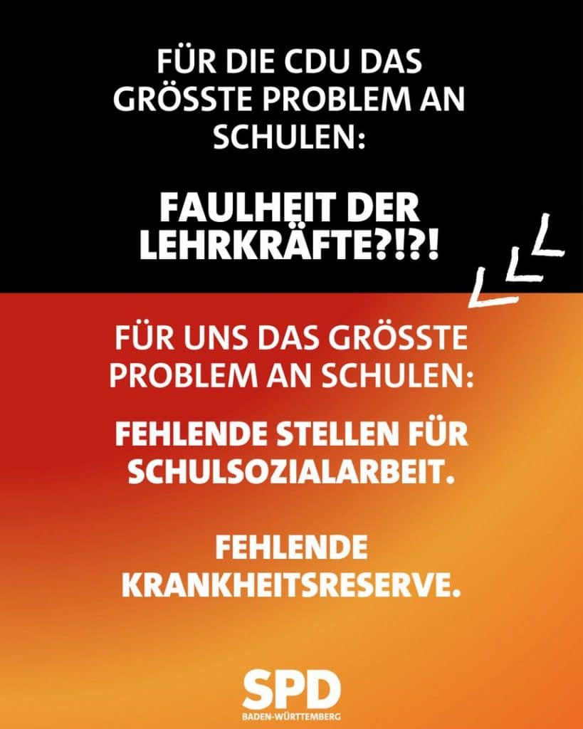 Für uns das größte Problem an Schulen: Fehlende Stellen für Schulsozialarbeit. Fehlende Krankheitssreserve.